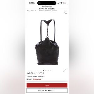 Alice and Olivia Leather Backpack, chain straps